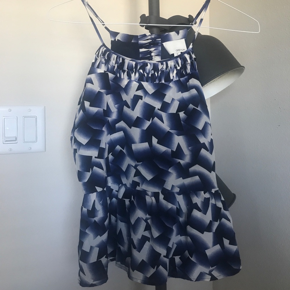 Royal Blue Peplum Tank Top (S)